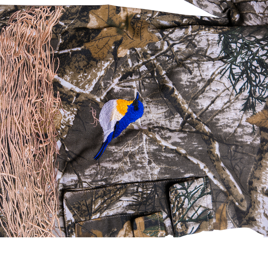 EMBROIDERED BIRD CARGO JORTS