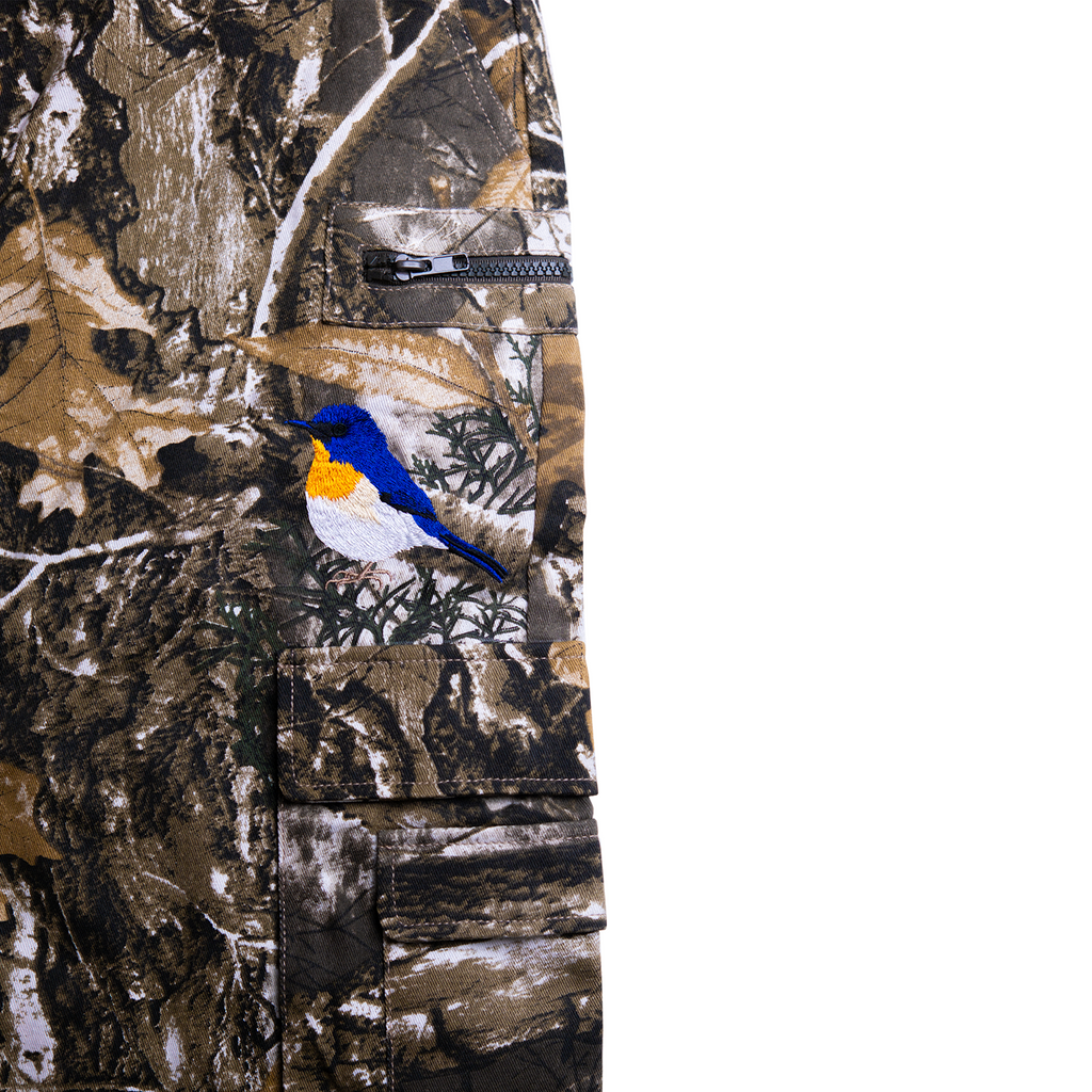 EMBROIDERED BIRD CARGO JORTS