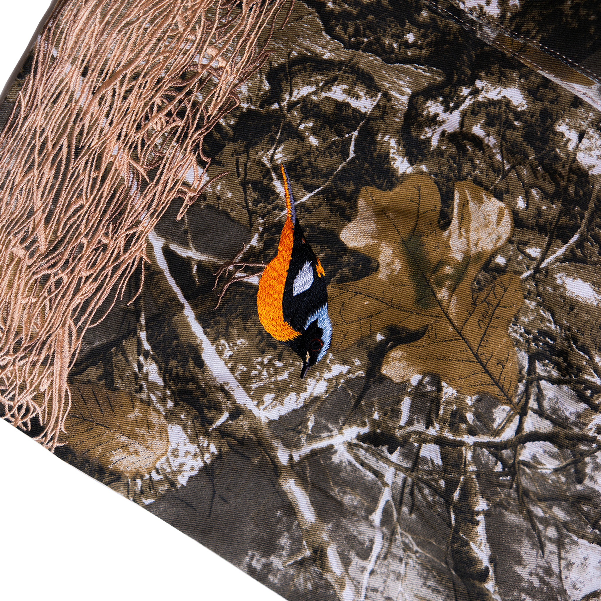 EMBROIDERED BIRD CARGO JORTS