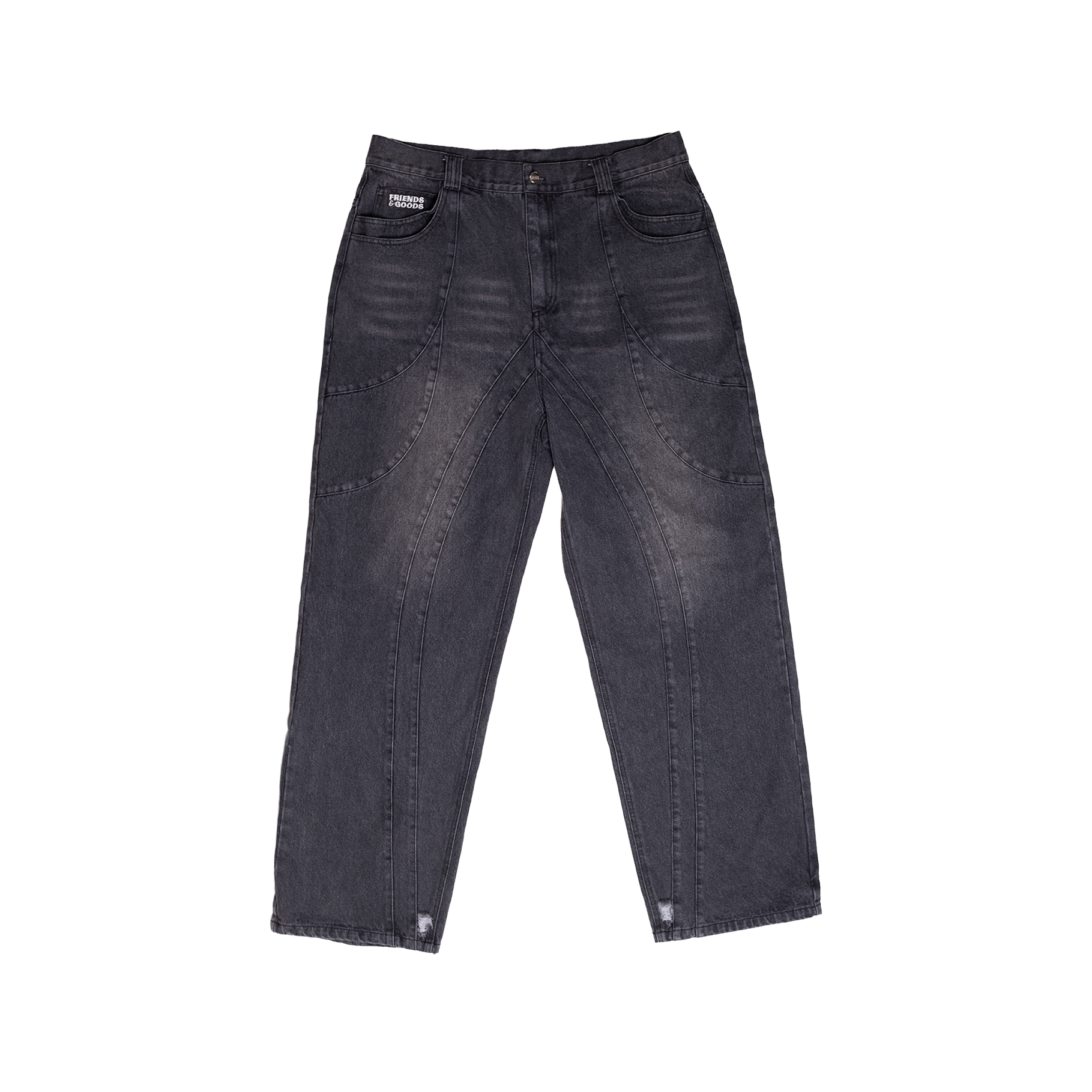 EMBROIDERED BIRD DENIM PANTS