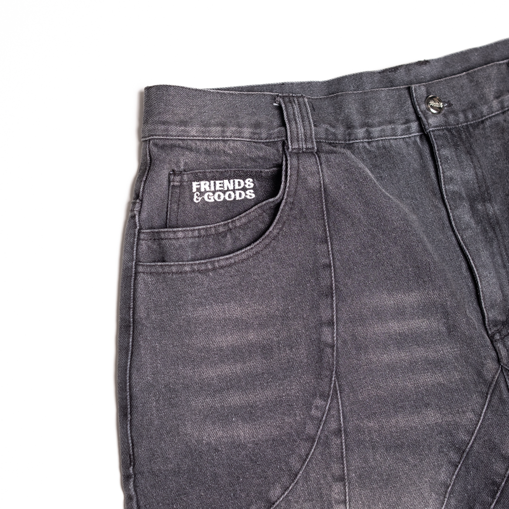 EMBROIDERED BIRD DENIM PANTS