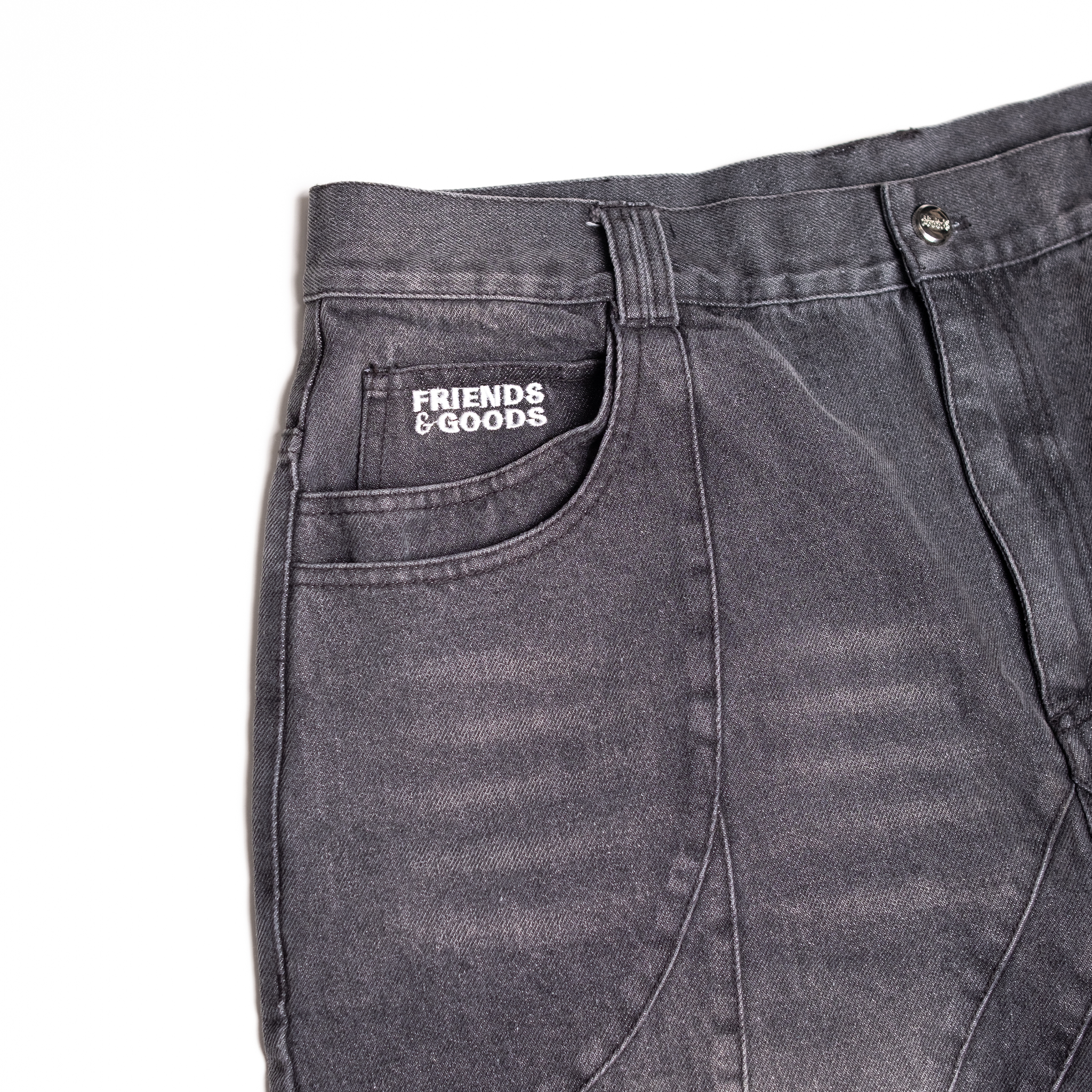 EMBROIDERED BIRD DENIM PANTS